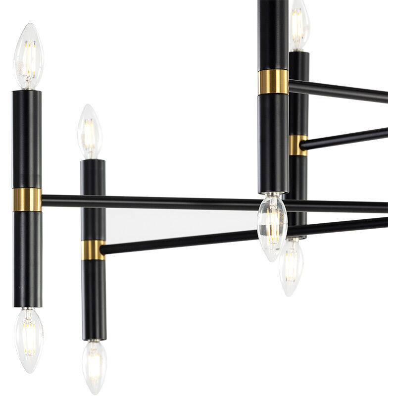 Briggs LED 50.75 inch Black / Brass / Black Chandelier Ceiling Light